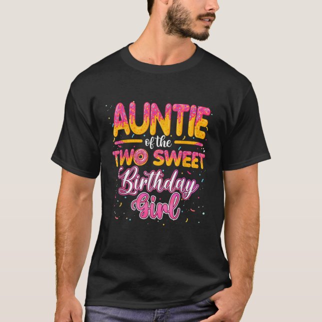 Camiseta La tía De Los Dos Dulces Chicas De Cumpleaños Donu (Anverso)