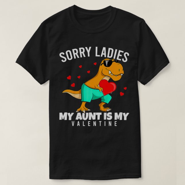 Camiseta La tía de los niños Día de San Valentín de dinosau (Diseño del anverso)