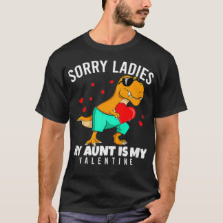 Camiseta La tía de los niños Día de San Valentín de dinosau