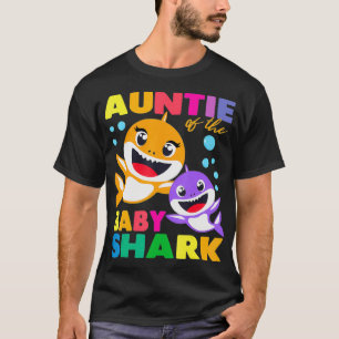 Camiseta La tía Del Bebé Tiburón Cumpleaños La tía Shark Aú