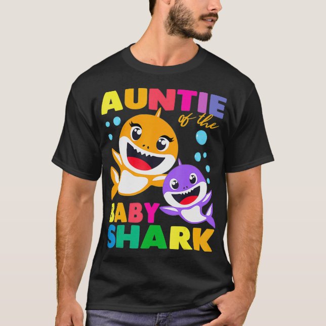 Camiseta La tía Del Bebé Tiburón Cumpleaños La tía Shark Aú (Anverso)