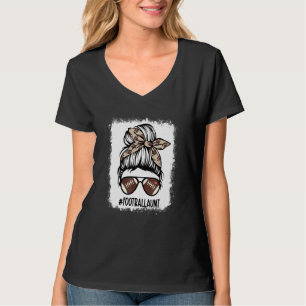 Camiseta La tía del fútbol blanqueada Messy Bun Tía de la V