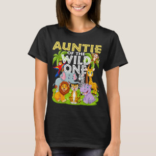Camiseta La tía del salvaje animal Saf de primer cumpleaños