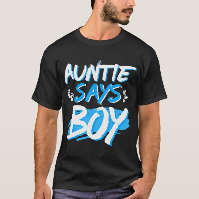 Camiseta La tía dice que el género masculino revela Mamáes  (Anverso)