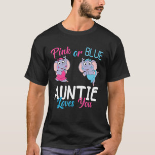 Camiseta La tía Elefante Rosa O Azul Ama A Su Hijo