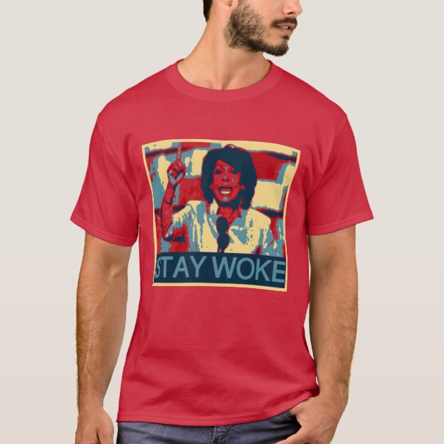 Camiseta La tía Maxine "permanece despierta" contra Trump (Anverso)