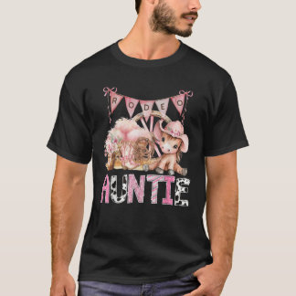 Camiseta La tía Rodeo Coquette Chica De Vaca Rosa 1º Cumple