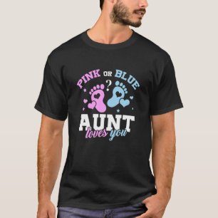 Camiseta La Tía Rosa O Azul Ama A Su Bebé Revelación De 