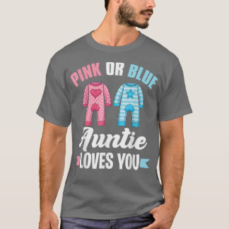 Camiseta La tía Rosa O Azul De Baby Shower Te Ama Gen