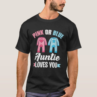 Camiseta La tía Rosa O Azul De Baby Shower Te Ama Gen