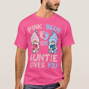 Camiseta La tía rosa o azul te ama el embarazo gracioso Ann