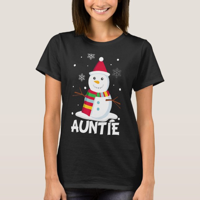 Camiseta La tía Snowman Santa Navidades coincide con su fam (Anverso)