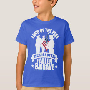 Camiseta La tierra de libre debido a caído y Brave