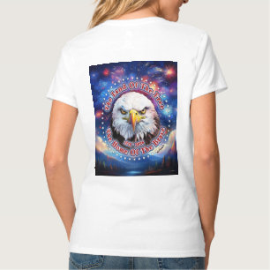 Camiseta La Tierra De Los Libres Águila Parda Fuegos Artifi