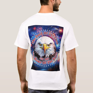 Camiseta La Tierra De Los Libres Hogar Águila Marrón Fuegos