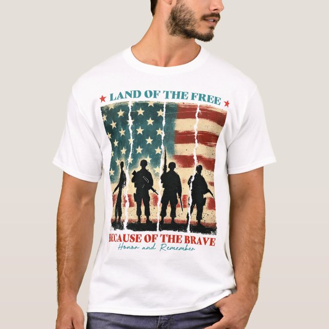 Camiseta La tierra de los libres por los valientes (Anverso)