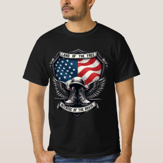 Camiseta La tierra de los libres por los valientes patrióti