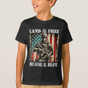 Camiseta La Tierra De Los Valientes Libres Veteranos Del Dí