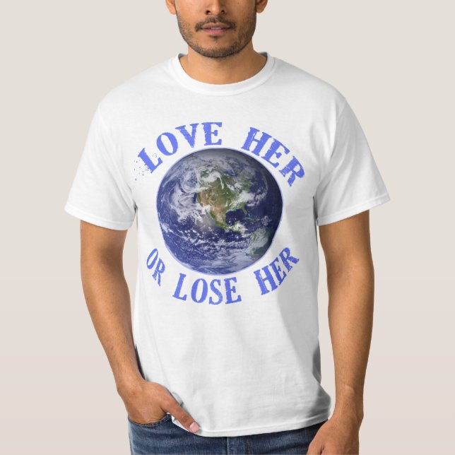 Camiseta La tierra del planeta, la ama o pierde sus (Anverso)