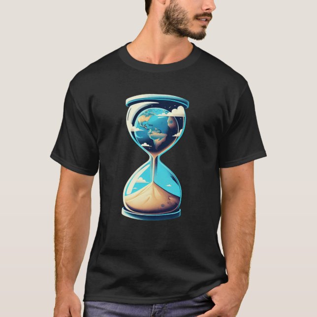 Camiseta La Tierra en el reloj de arena - conciencia ambien (Anverso)