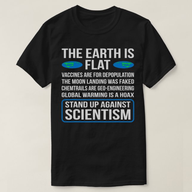 Camiseta La Tierra Es Gráfica De La Sociedad Plana De La Ti (Diseño del anverso)
