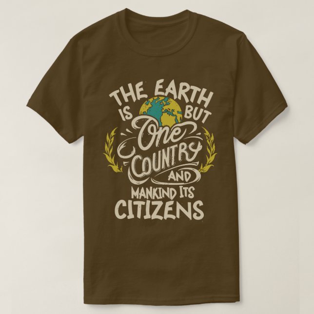 Camiseta La Tierra es sólo un país la fe bahaí 1 (Diseño del anverso)