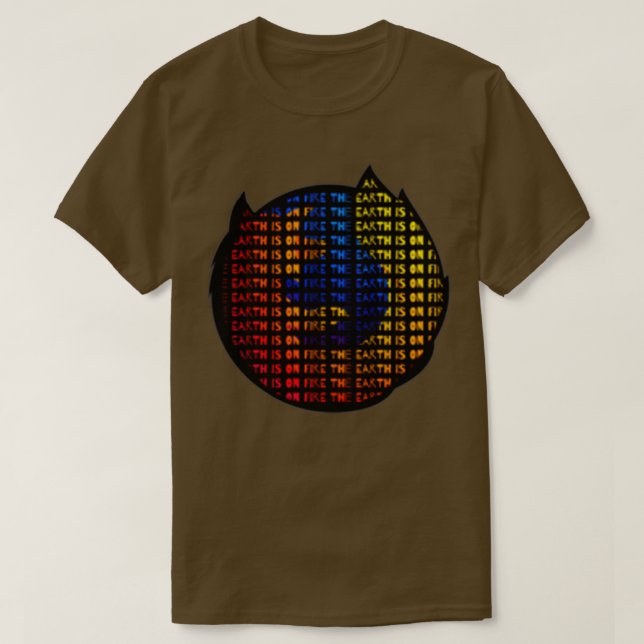 CAMISETA LA TIERRA ESTÁ EN LA IMPRESIÓN DE FUEGO DE FIREFOX (Diseño del anverso)