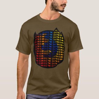 CAMISETA LA TIERRA ESTÁ EN LA IMPRESIÓN DE FUEGO DE FIREFOX