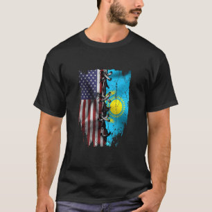Camiseta La tierra estadounidense kazaja remonta a EE.UU. K