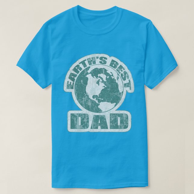 Camiseta La Tierra Mejor Papá Blanco y Azul (Diseño del anverso)