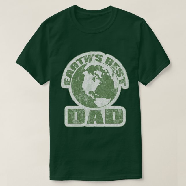 Camiseta La Tierra Mejor Papá Blanco y Verde (Diseño del anverso)