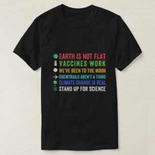 Camiseta La Tierra no es plana! Las vacunas funcionan! Hemo