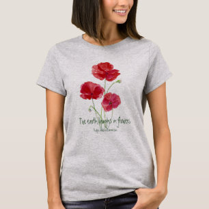 Camiseta La Tierra Ríe en Cita de Flores, Cachorros Rojos, 