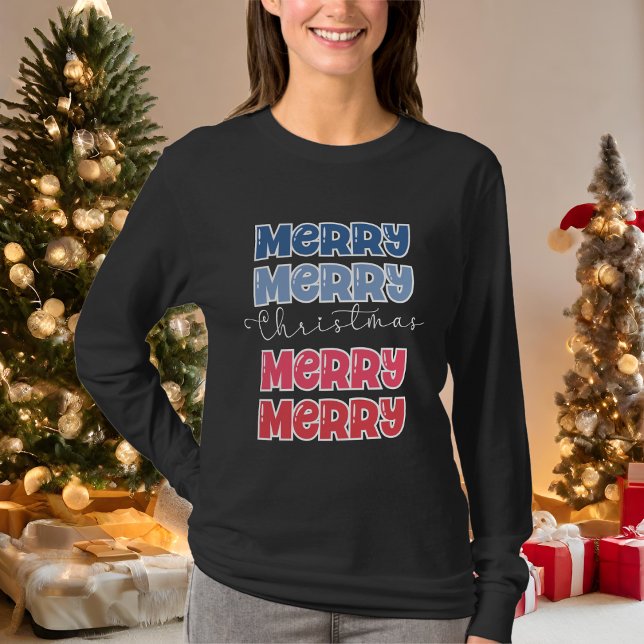 Camiseta La tipografía alegre Feliz Feliz Navidad (Subido por el creador)