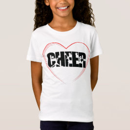 Camiseta La tipografía animadora Cheer Silhouette Love Girl