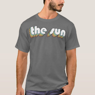 Camiseta La tipografía arcoiris retro del sol estilo desvan