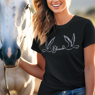 Camiseta La tipografía con guión bendito pala la ropa crist