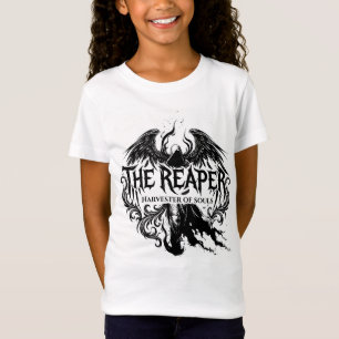 Camiseta La tipografía gótica de La Parca y el arte del áng