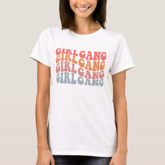 Camiseta La tipografía hippie de moda de la pandilla Chica