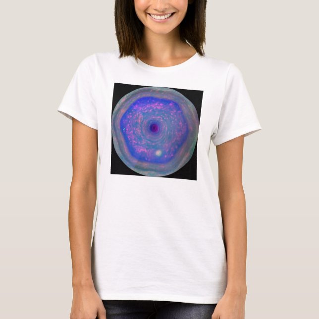 Camiseta La tormenta de hexágono de Saturno (Anverso)
