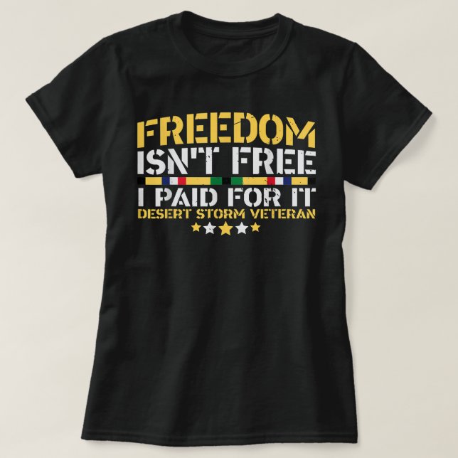 Camiseta La tormenta del desierto, la libertad de los veter (Diseño del anverso)