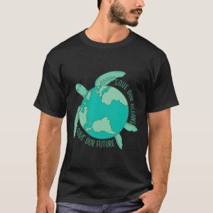 Camiseta La tortuga con la tierra salve nuestros océanos sa