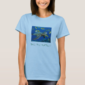 Camiseta La tortuga de mar verde, ahorra las tortugas