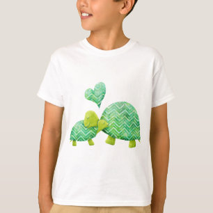 Camiseta La tortuga dulce abraza la mamá y al bebé