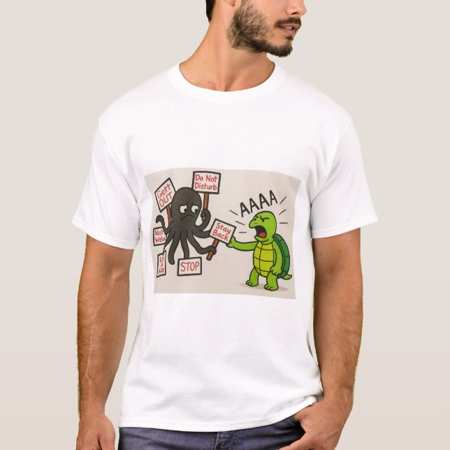Camiseta La tortuga enojada y el pulpo inocente (Anverso)