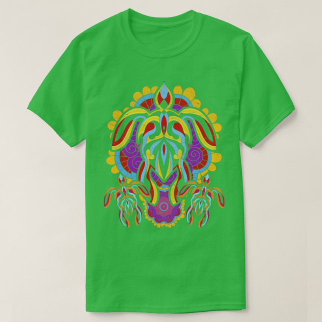 Camiseta La tortuga marina hawaiana Mandala ama tatuaje pol (Diseño del anverso)