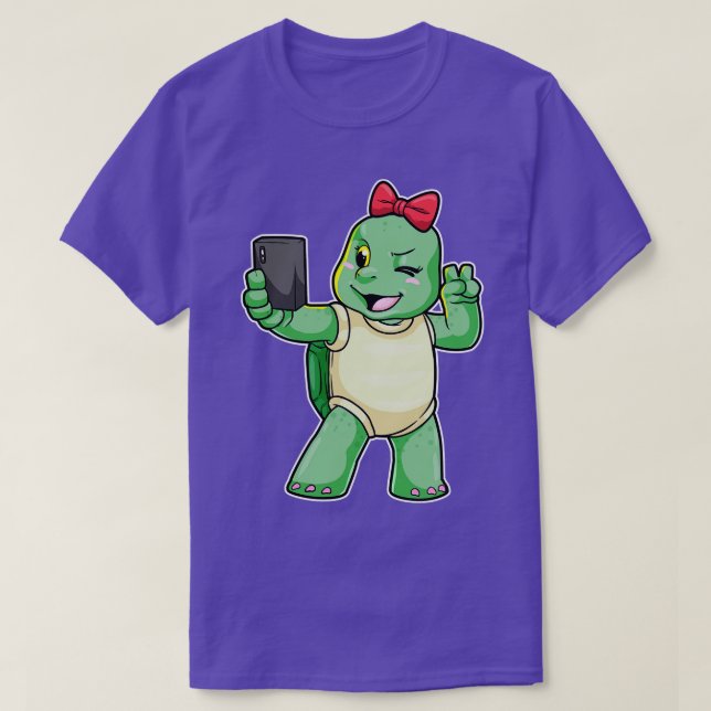 Camiseta La tortuga se toma un Selfie (Diseño del anverso)