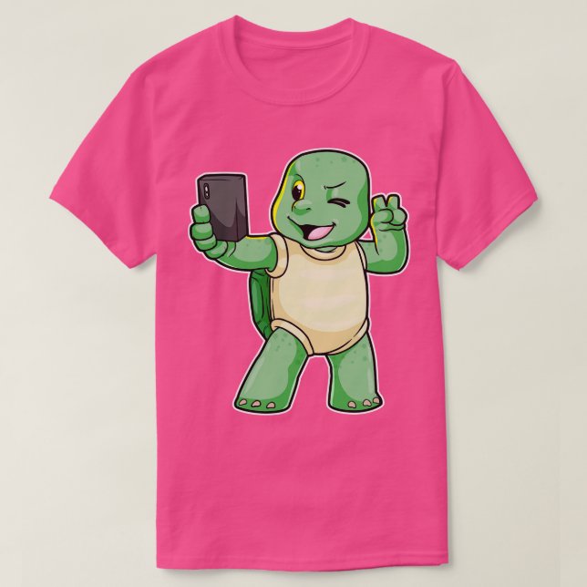 Camiseta La tortuga se toma un Selfie 1 (Diseño del anverso)