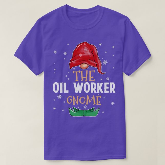 Camiseta La trabajadora petrolera Gnome Familiariza con los (Diseño del anverso)
