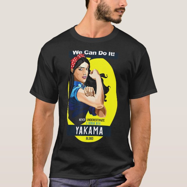 Camiseta La tribu Yakama, la mujer india nativa norteameric (Anverso)